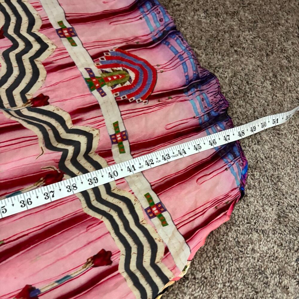 Shahida Parides Navajo High-low Dress Red Southwestern Tribal Embellished - Picture 8 of 13